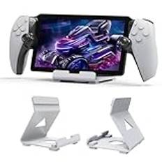 TIMEYUE Stativ för Sony PlayStation Portal, Halkfri Bas av Aluminium Dock, Portabelt Stand Kompatibel med Steam Deck/Lenovo Legion Go-Vit