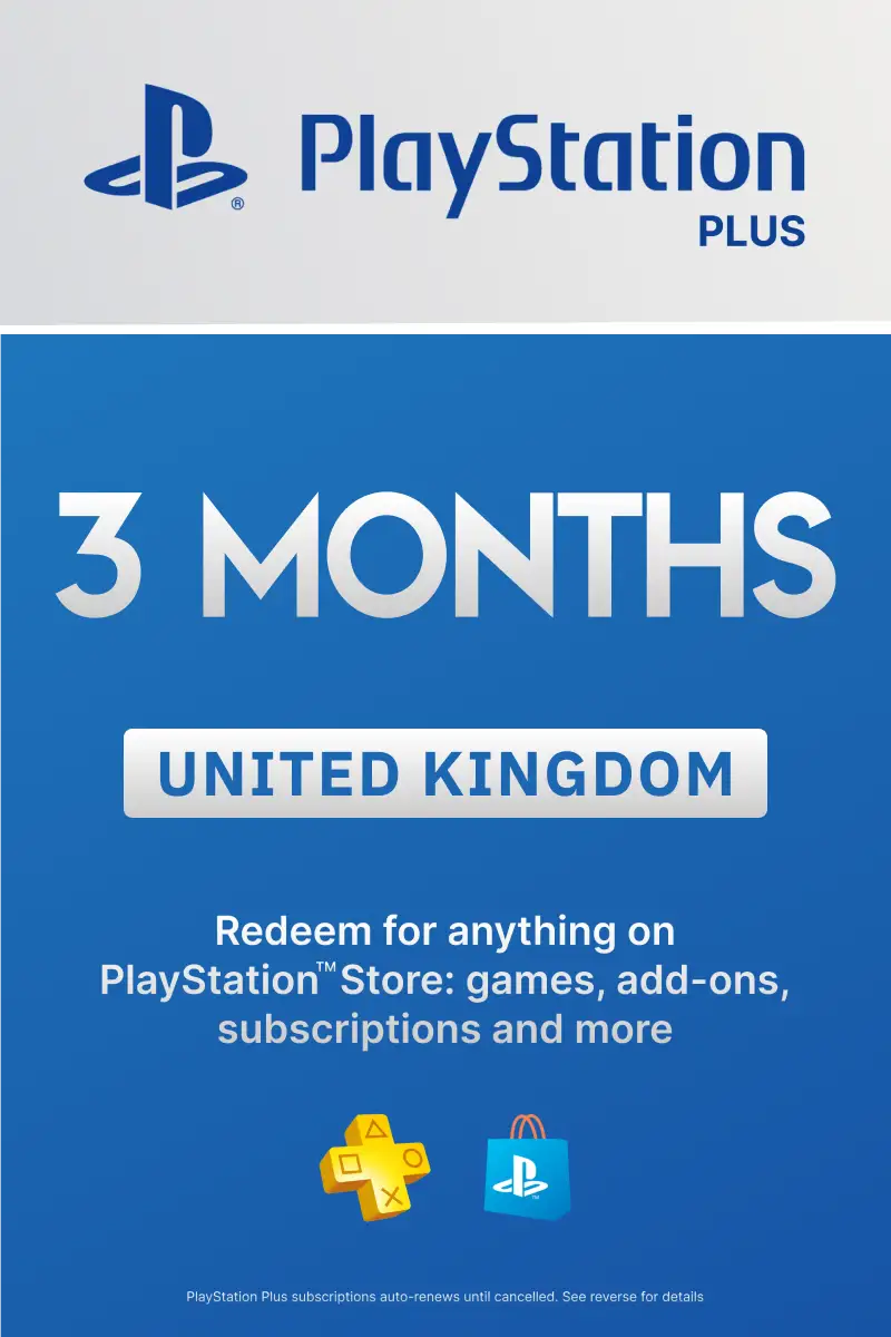 PlayStation Plus 3 Months Membership (UK) - PSN - Digital Code