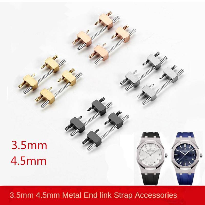 4 Skruvar 2 Länkar Metallkit För Audemars och Piguet AP royal oak 15400 15710 offshore-band Stålpartiklar 3,5 mm 4,5 mm Ändlänk