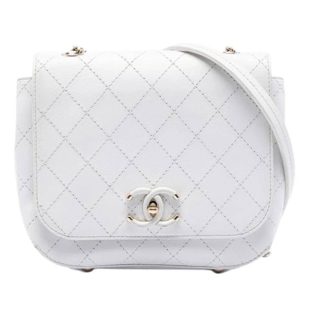 Chanel Vintage Pre-owned Crossbody Taske - Vintage - Dame - Hvid - ONE SIZE - Uld