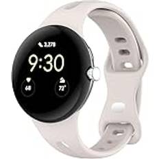 Remmar kompatibla med Google Pixel Watch 2 rem, män kvinnor justerbart ersättningsarmband silikon sportband för Google Pixel Watch 2 smartwatch (vit)