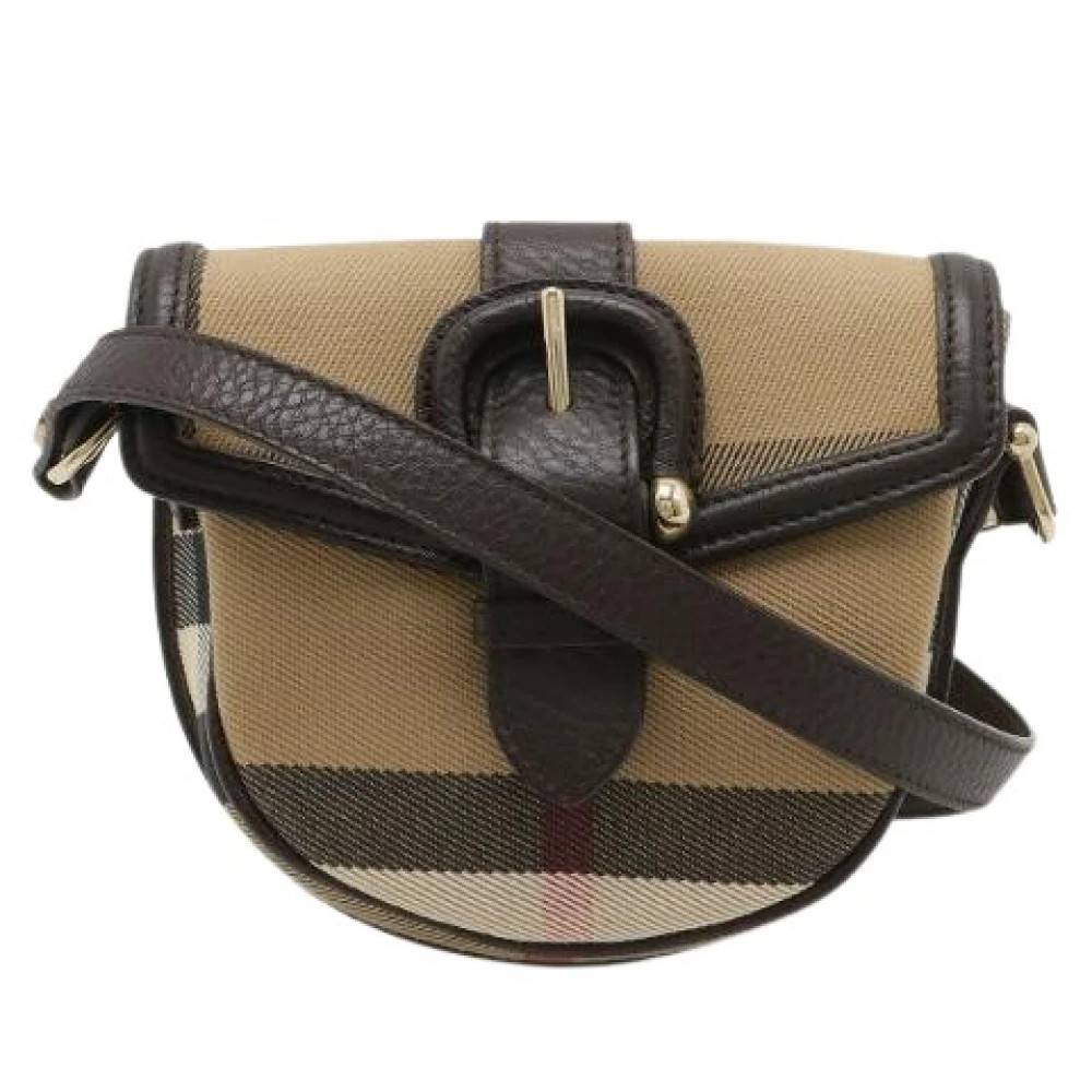 Burberry Vintage - Pre-owned House Check Canvas Läder Axelremsväska Vintage - Dam - ONE Size - Läder
