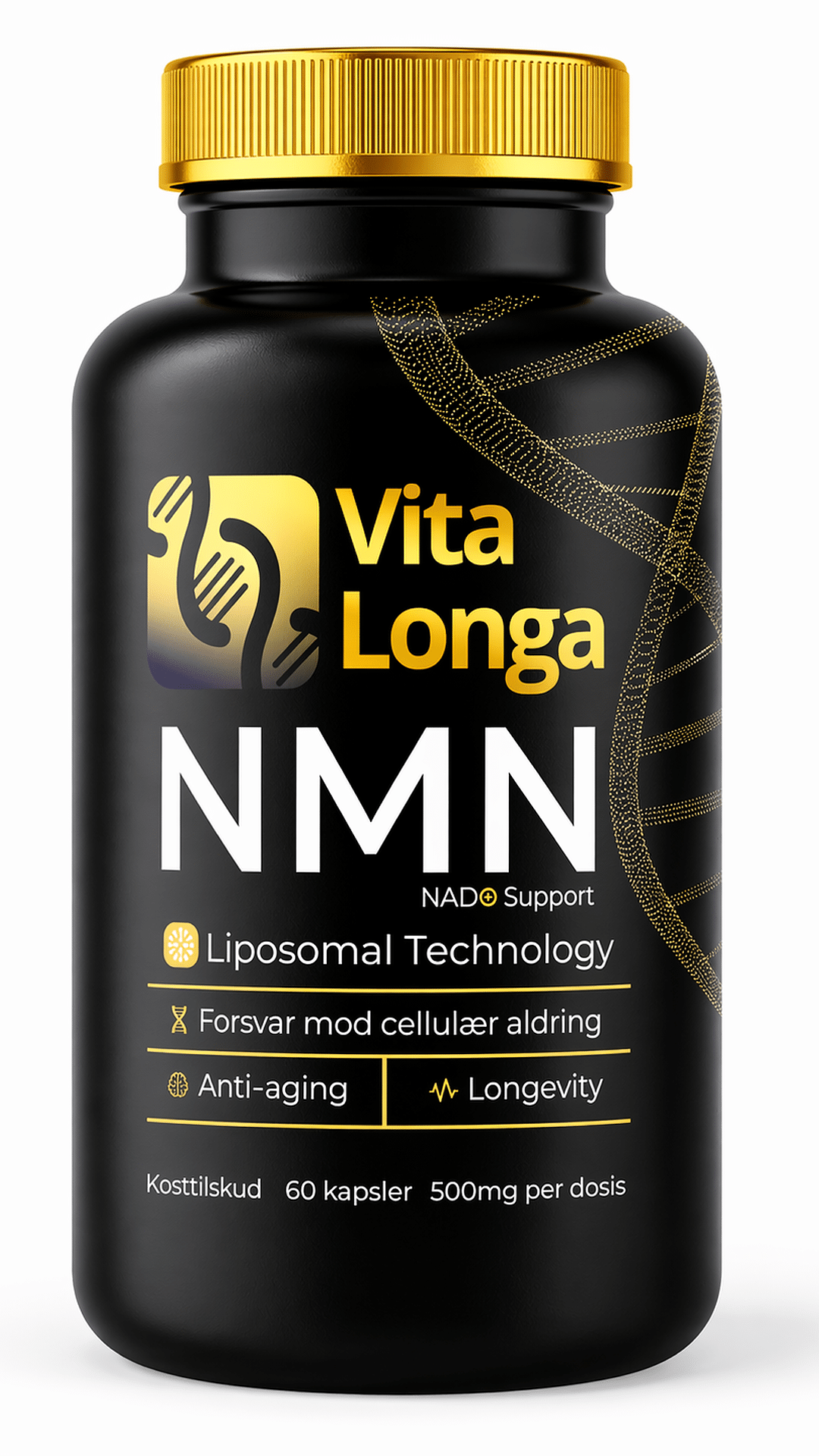 VITA LONGA NMN, 60 kapsler 500 mg. 99,9% renhed