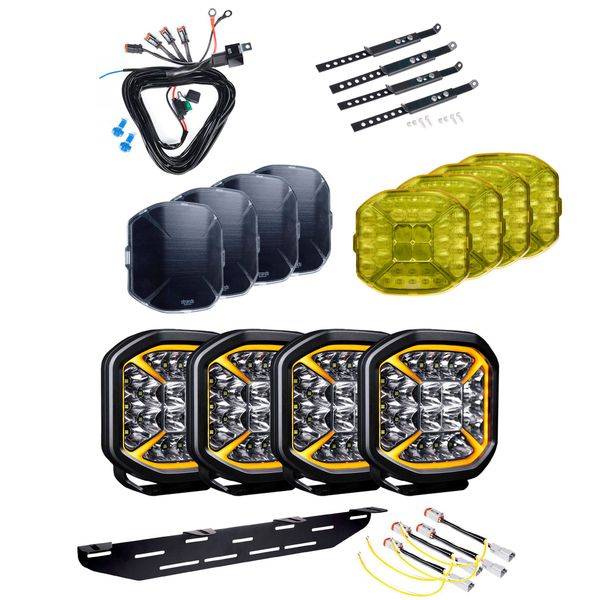Extraljus STRANDS Siberia X 7 - Rund / 18 cm / 96W, 4 st - Komplett paket