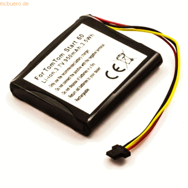 k.A. Akku für Tomtom Start 60 Li-Ion 3,7 Volt 900 mAh schwarz