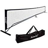 Aoneky Pickleball Nät 22 fot (6,7×0,9 meter) - Bärbar Pickleballnät med Stativ och Bärväska, Multisportnät Tennisnät Badmintonnät för Träning Vuxen Barn, Lämplig för Bakgård, Strand, Uppfart, Svart