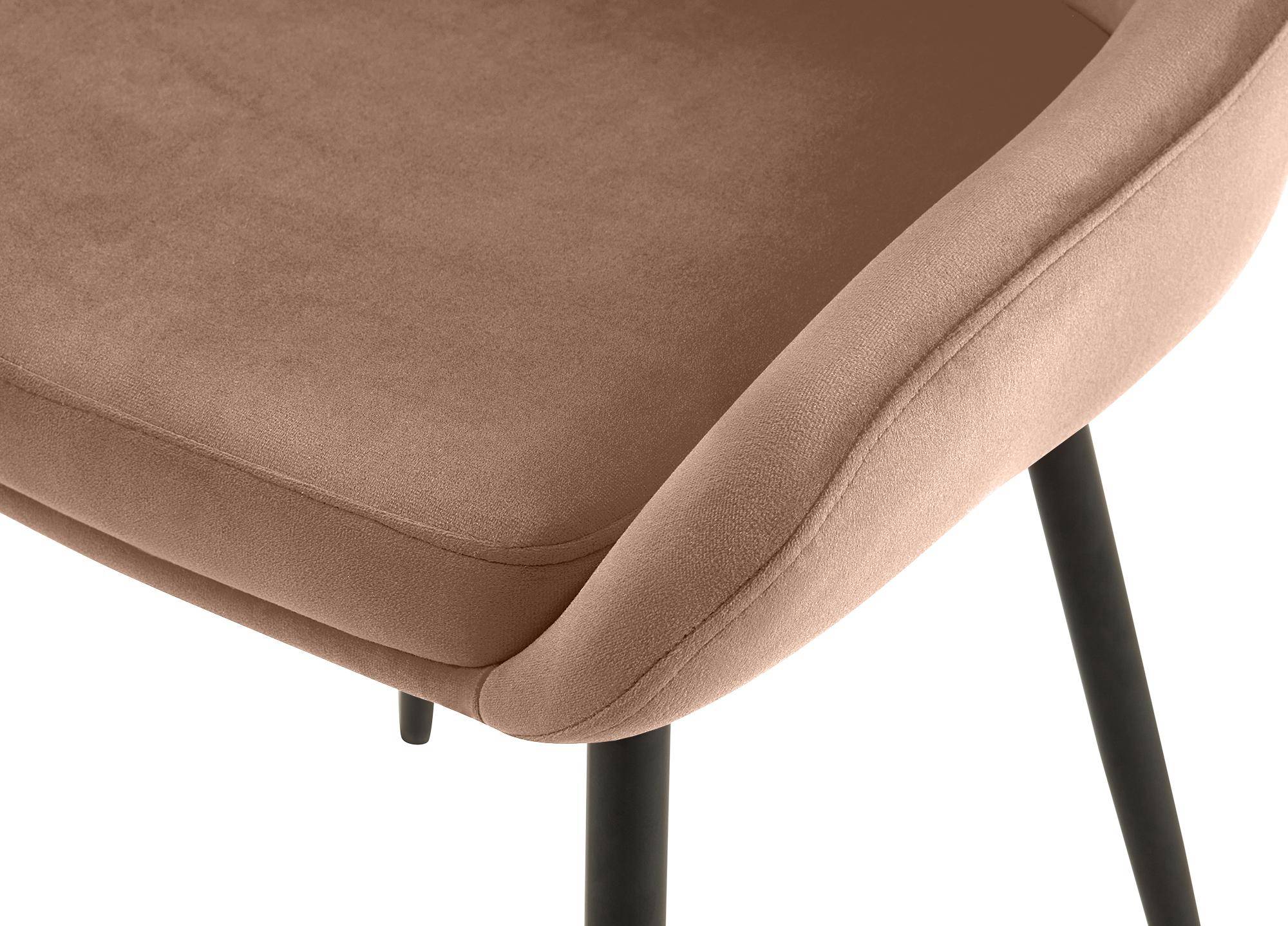 Sæt med 2 spisestuestole Elmira velvet, brun