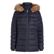 Tommy Hilfiger Tyra Down Jacket With Fur Marinblå