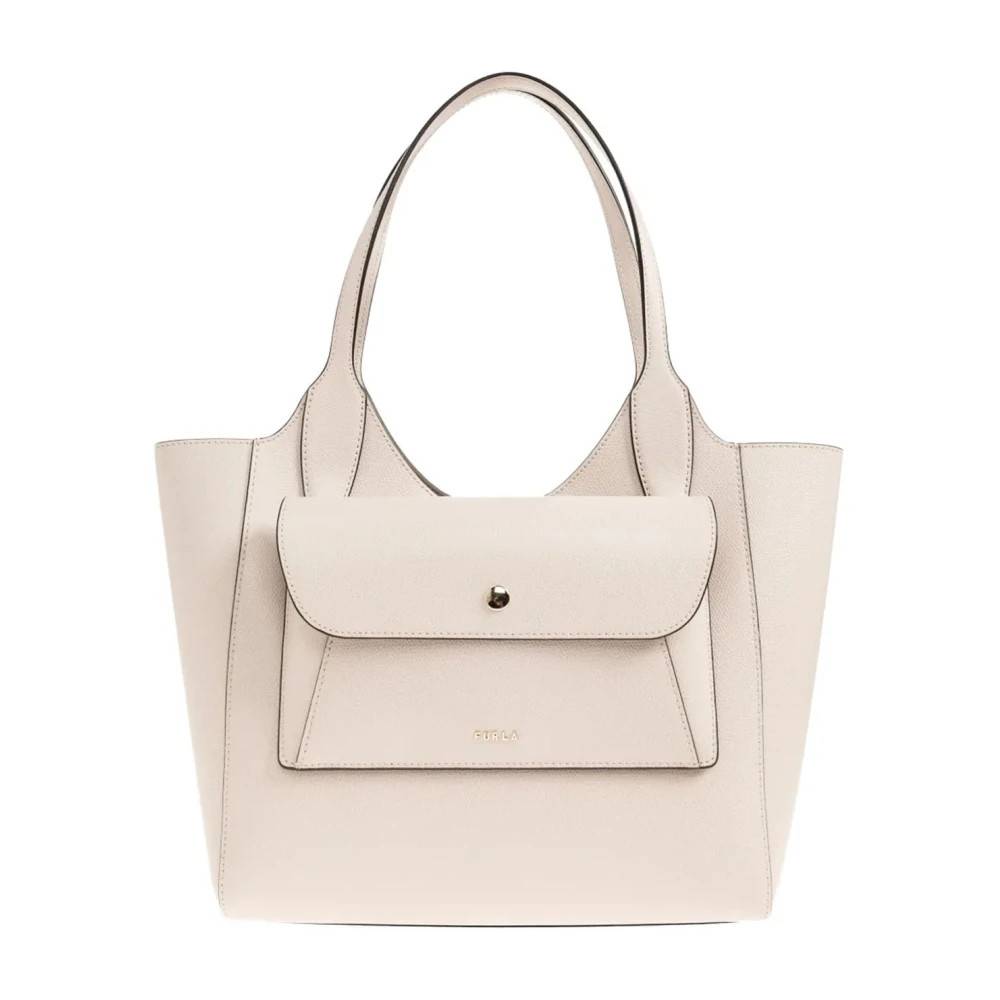 Furla Printet Læder Tote Bag - Tasker - Dame - Hvid - ONE SIZE - Læder