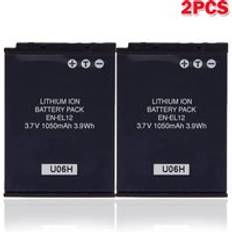 1050 mah en -el12 en el12 batteri för nikon coolpix s610 s610c s620 s630 s710 s1000pj p300 p310 p330 s6200 s6300 s9400 s9500 s9200 - 2 st