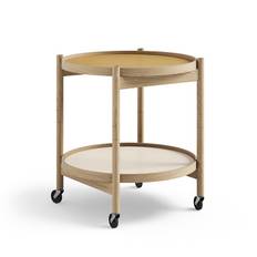 Bølling bakkebord Ø50 - Ubehandlet eg/Creme/Gul
