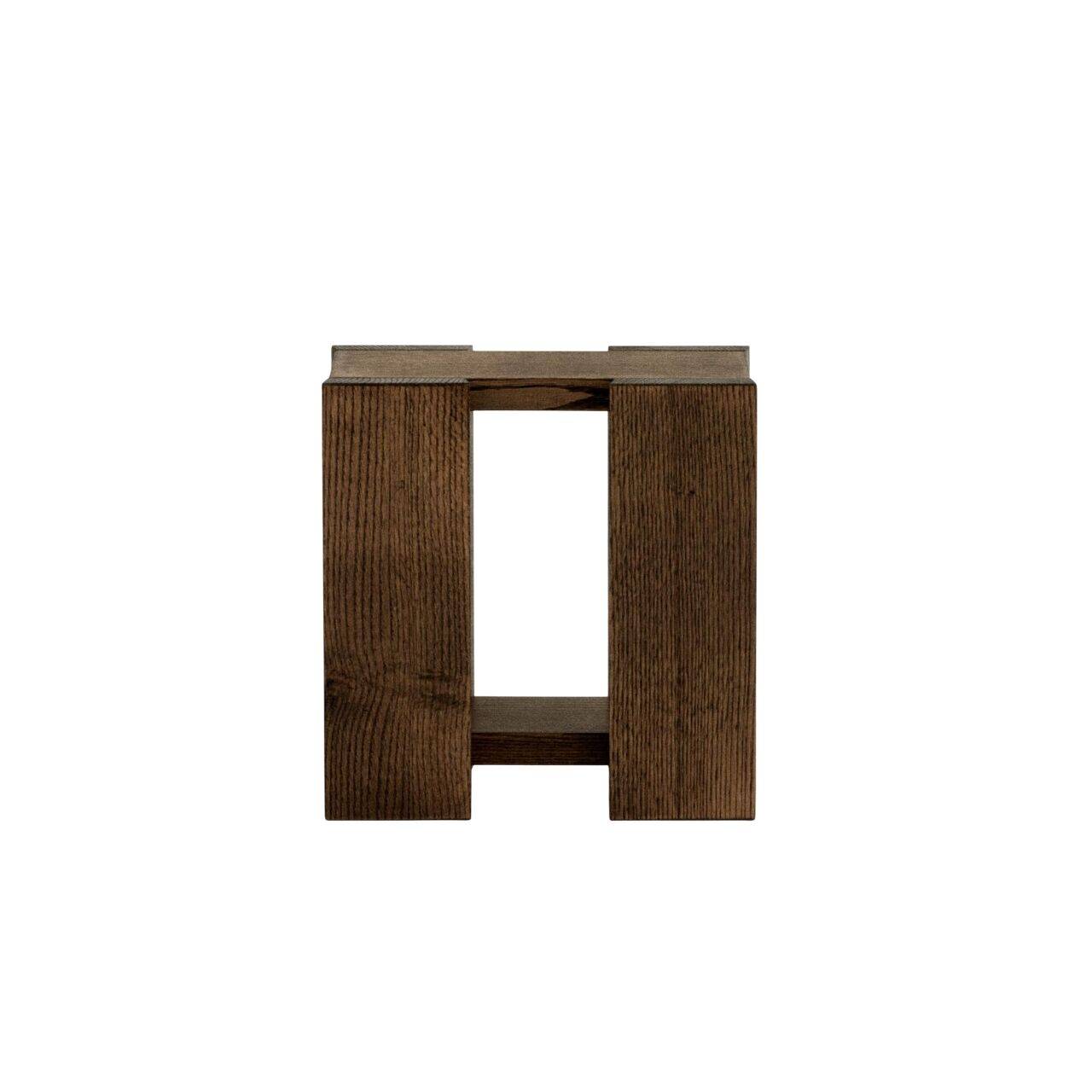 Etagére Sidebord Medium Røget Rød Egetræ.