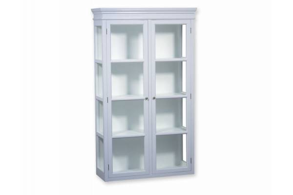 Birkholm Væghængt Vitrineskab - 170x100x38 cm Lysgrå/Hvid