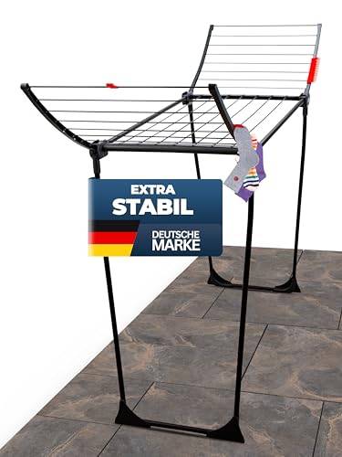 STAHLMANN® Wäscheständer Schwarz [18 m Trockenfläche] Made in Europe