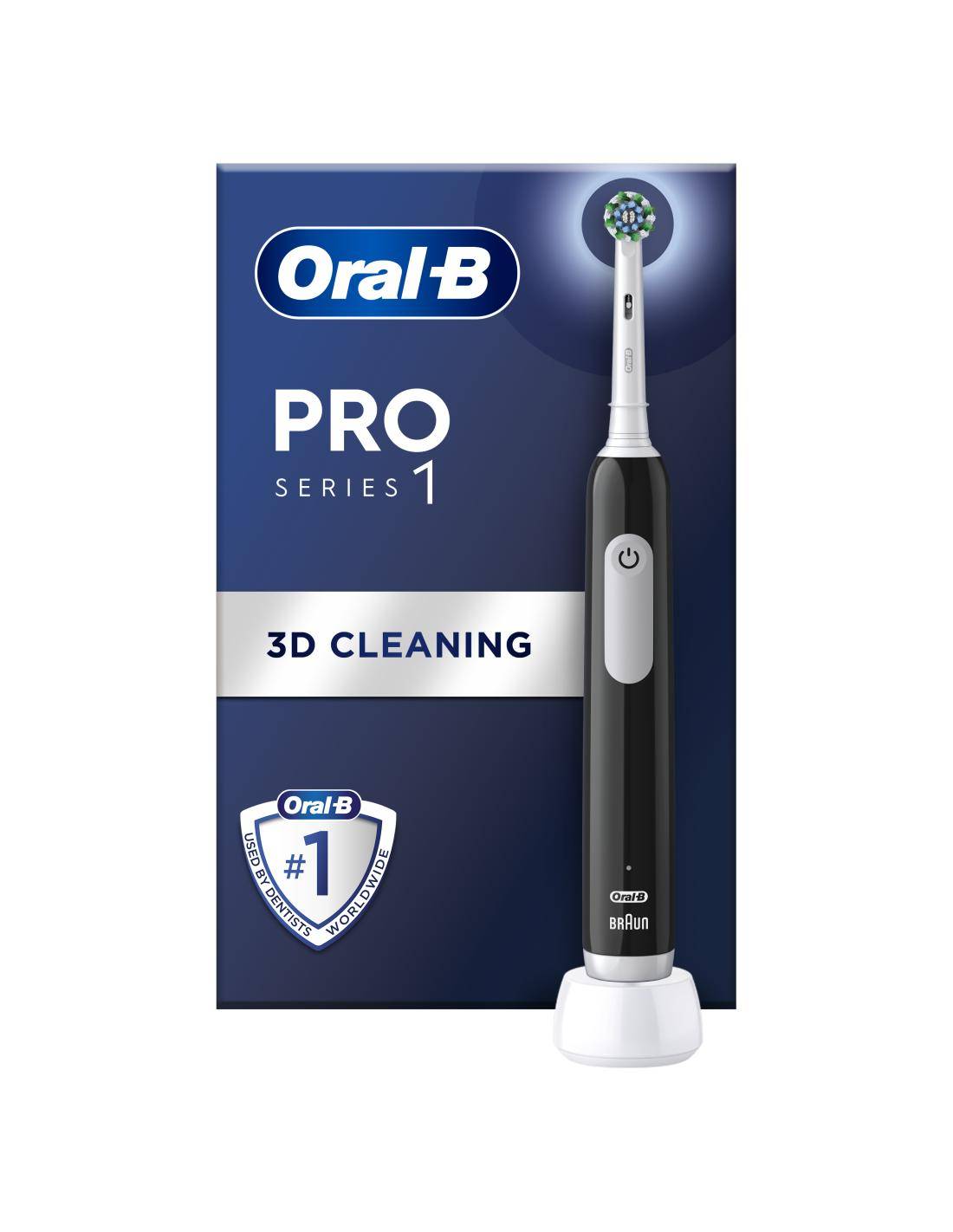 Oral-B | Pro Series 1 Cross Action | Electric toothbrush | Rechargeable | For adults | Black | Brush heads included: 1 | Brushing modes: 3