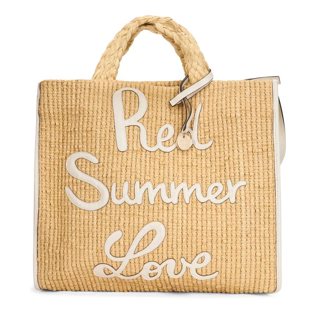 RED Valentino Summer Love Tote - Tasker - Dame - Beige - ONE SIZE - Bomuld