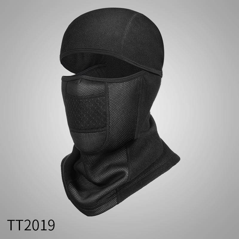 Winter Cycling Mask Windproof and Cold-resistant Riding Face Mask Men and Women Universal Outdoor Fleece Scarf svart