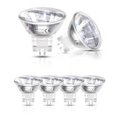 DoRight 6 Stück MR11 35W 12V Halogenbirnen, dimmbare GU4 Bi-Pin Sockel Scheinwerferbirne mit Glasabdeckung, warmweiß 2800K 35mm Durchmesser MR11 Reflektorlampe für Akzent-Landschaftsbeleuchtung