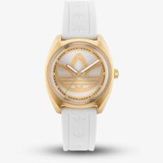 Adidas Unisex Edition One White Sunray &amp; Gold Logo Watch AOFH230122I