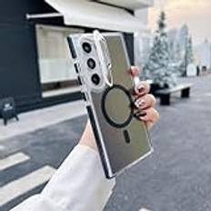 magnetiskt trådlöst laddningsfodral lämplig för Samsung Galaxy S25 S24 S22 S23 Ultra S23 FE Plus linshållare, Svart, För Samsung S22