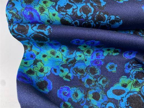 Satinvævet viscose - blue and green