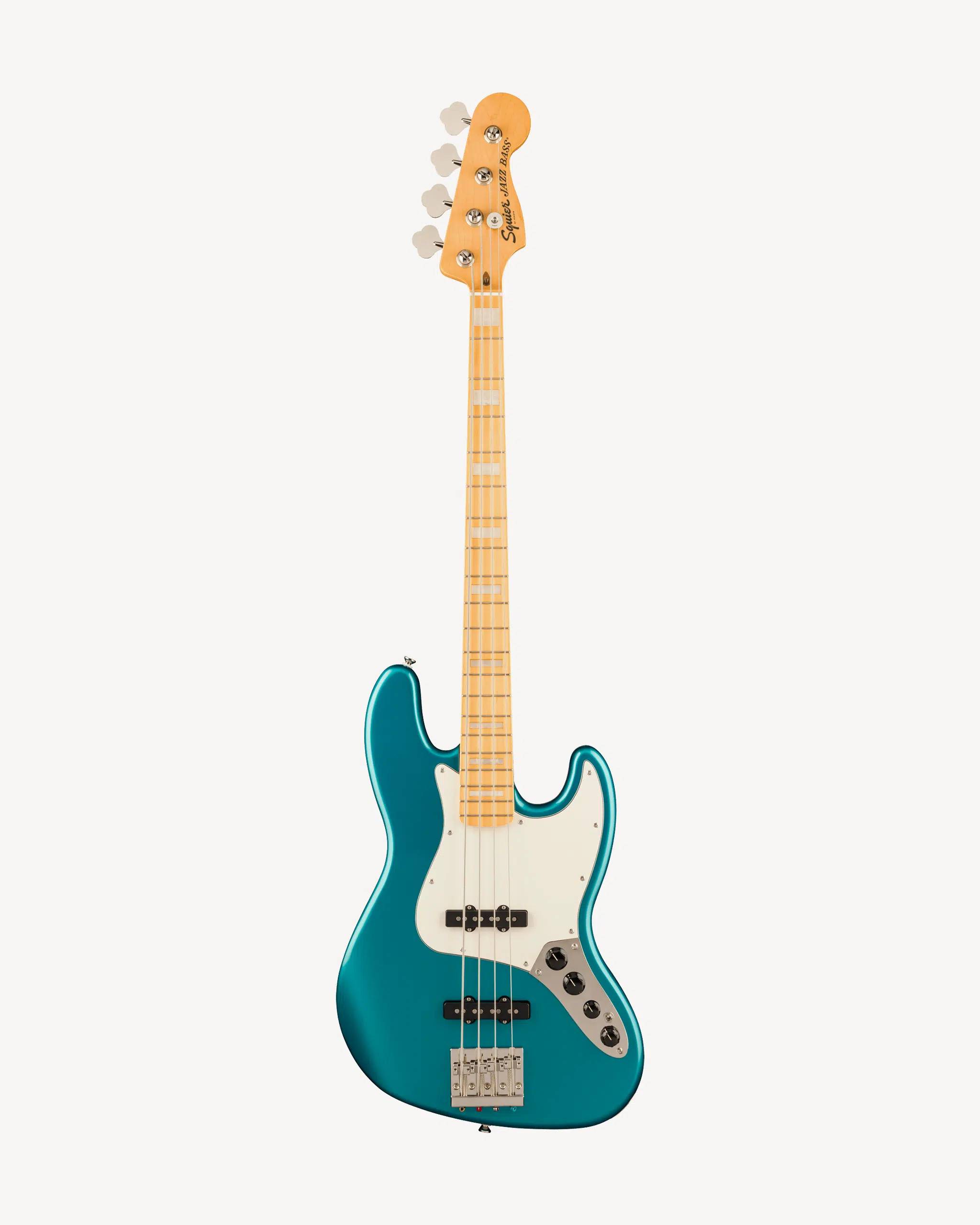 Squier Classic Vibe Active 70s Jazz Bass, Maple Fingerboard, Parchment Pickguard, Ocean Turquoise