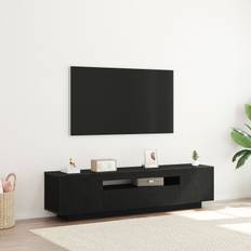 vidaXL TV Skab Sort Eg Konstrueret træ 160 x 35 x 40 cm TV Stativ