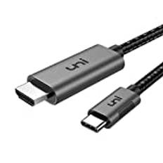 USB C till HDMI-kabel för skola hemmakontor 4,5 m/15 fot, uni [4K@60Hz] USB typ-C till HDMI nylonkabel (Thunderbolt 3-kompatibel) med Samsung S20, MacBook Pro 2022, MacBook Air, iPad Pro, XPS etc.