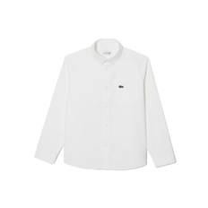Lacoste Kids - skjorta med logotypapplikation - barn - bomull/spandex/elastan - 10 år - Vit