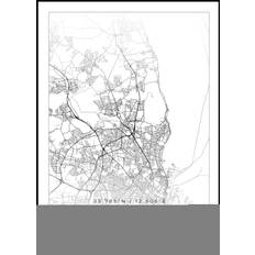 Kort - Lyngby-Taarbæk - Hvid Plakat (40x50 cm)