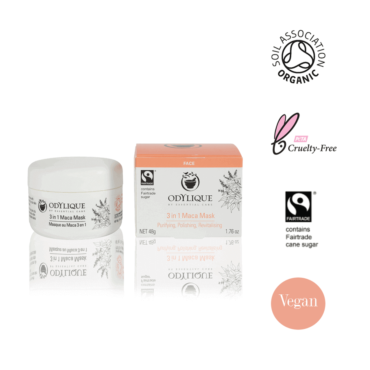 3-i-1 Maca Mask – Detoxande & lystergivande ansiktsmask | Odylique - 48g.