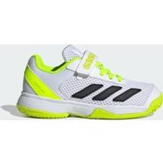 Courtflash Hook-and-Loop Tennisskor Barn - Cloud White / Core Black / Lucid Lemon