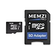 MEMZI PRO 16 GB klass 10 90 MB/s Micro SDHC-minneskort med SD-adapter för VTech Kidizoom Digitalkameror eller videokameror, InnoTab, InnoTV, DigiGo eller KidiGo