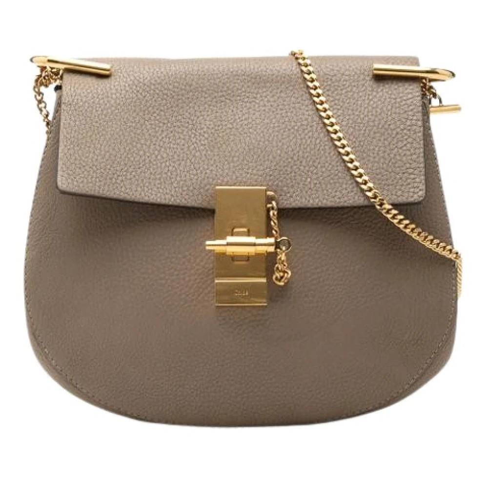 Chloé Pre-owned Pre-owned Drew Skuldertaske - Vintage - Dame - Brun - ONE SIZE - Uld