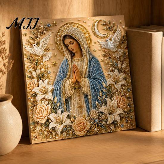Creative Handmade Projects DIY Jesus Pearl Art Kit, Diamond Painting for Adults, Christian Mosaic Unique Office Desk Ornaments Craft