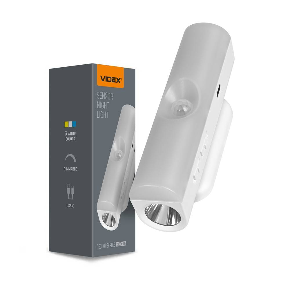 Led natlampe - genopladelig, bevægelsessensor - Dæmpbar : Dæmpbar, Kulør : Neutral