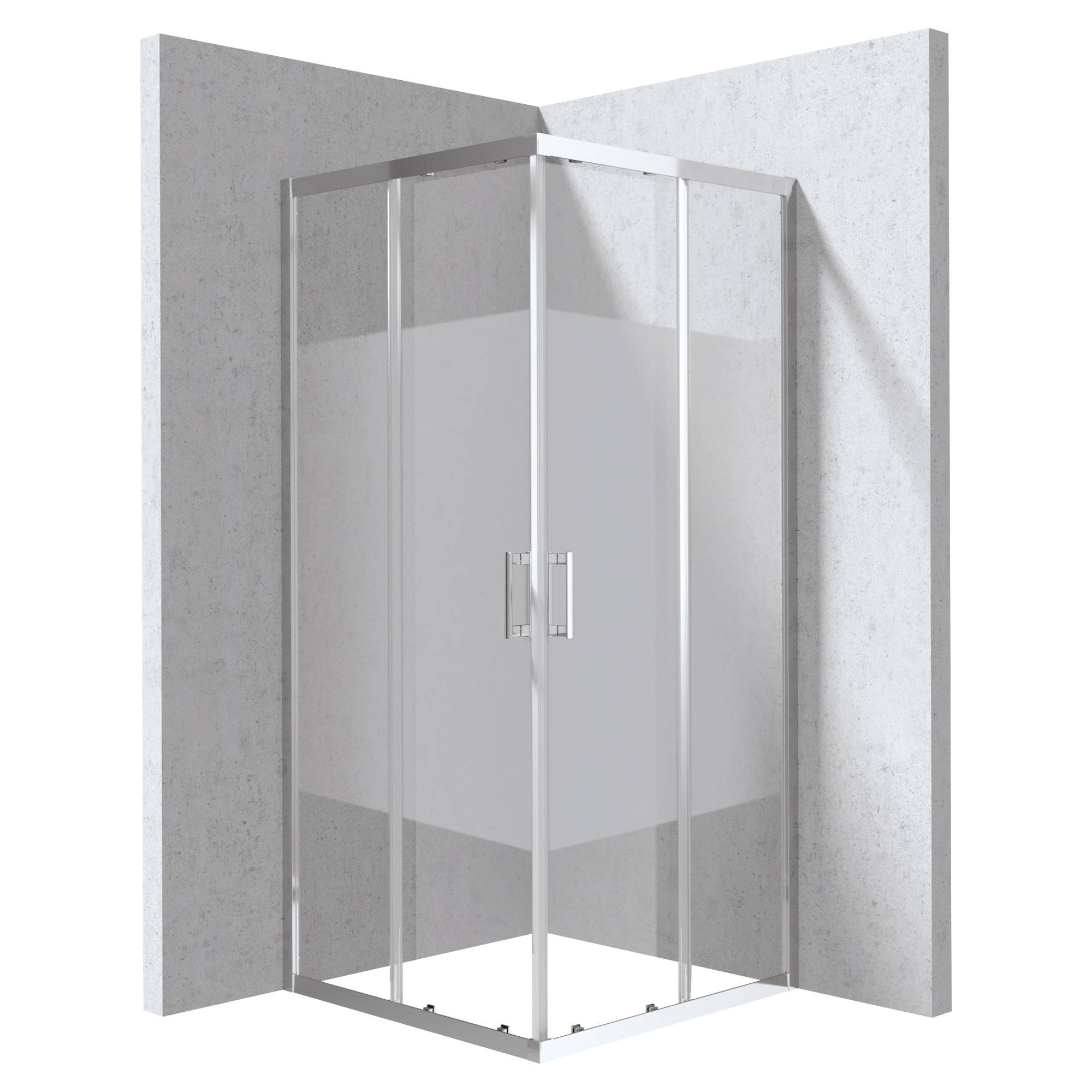 Duschhörn Funkia Evo Kvadratisk Krom 80x80 cm Randigt Mönster