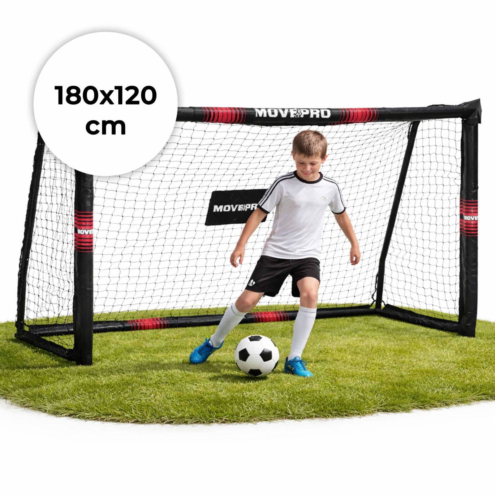 Fodboldmål med net – stålramme, 180x120 cm