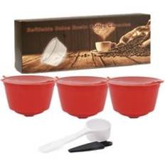 3 st/lot återanvändbar påfyllningsbar kaffekapsel för nescafe dolce gusto livsmedelsklassad plast dolci gusto kaffefilter minimaskin - 3 st röd