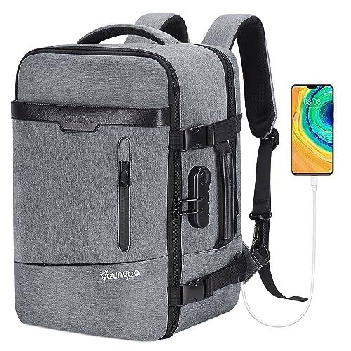 YOUNGOA Handbagage Kabinväska 40x20x25 cm för Ryanair Undersits Handbagage 20L Hyttstorlek YG063 (Ljusgrå)