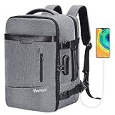 YOUNGOA Handbagage Kabinväska 40x20x25 cm för Ryanair Undersits Handbagage 20L Hyttstorlek YG063 (Ljusgrå)