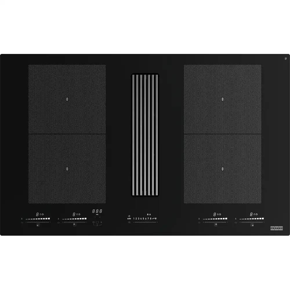 Induktionshäll med integrerad fläkt Mythos 2gether FMY 8391 Svart glas