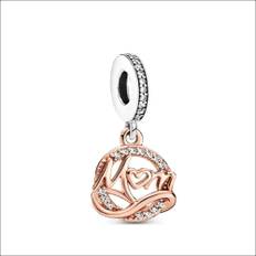 Pandora Two-tone Mom Dangle Charm 789374C01 - Platinum/rose gold