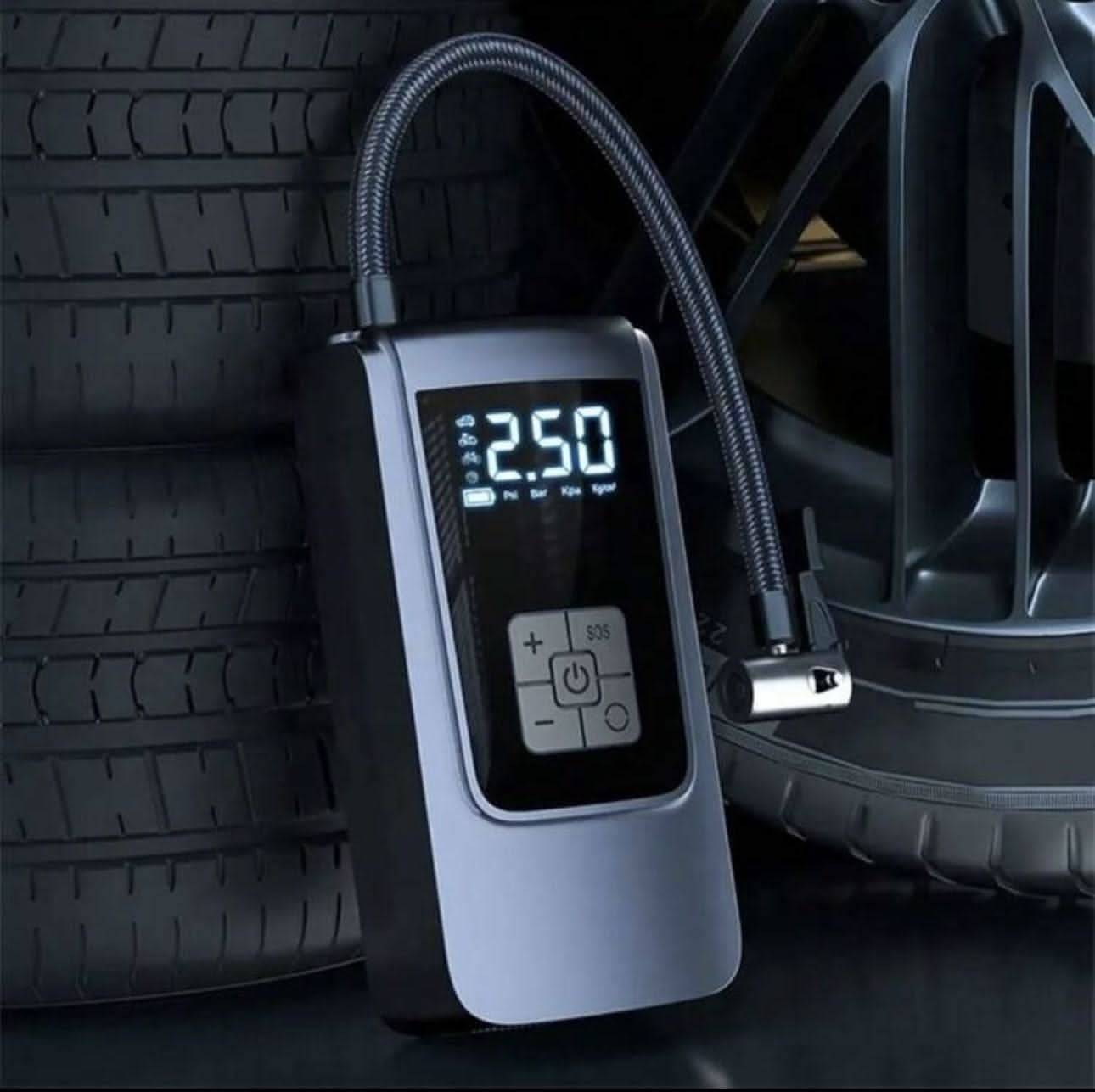 Portabel digital däckpump bil cykel, 12 V-uttag, utan batteri