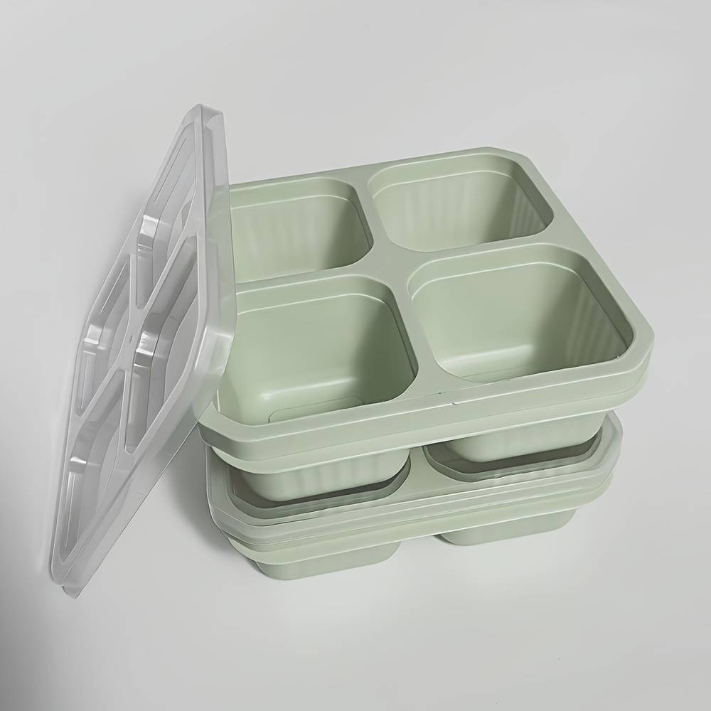 2pcs Bento Snack Box Set With Lids, 4-compartment Food Storage Containers - Ideal For Meal Prep, Suitable For Camping, Rvs, Offices. Microwave And Dishwasher Safe ( In ), Back To School Lunch Box