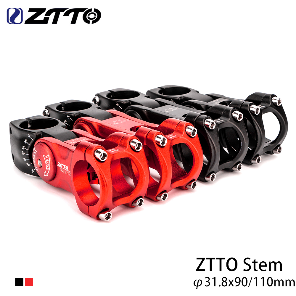 ZTTO MTB Power Bicycle Stem Adjustable 70 Riser 90mm 110mm*31.8mm Handlebar Stem For 28.6mm Fork XC Bike Parts