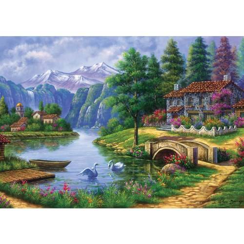 1500 bitar - Arturo Zarraga, Village by lake