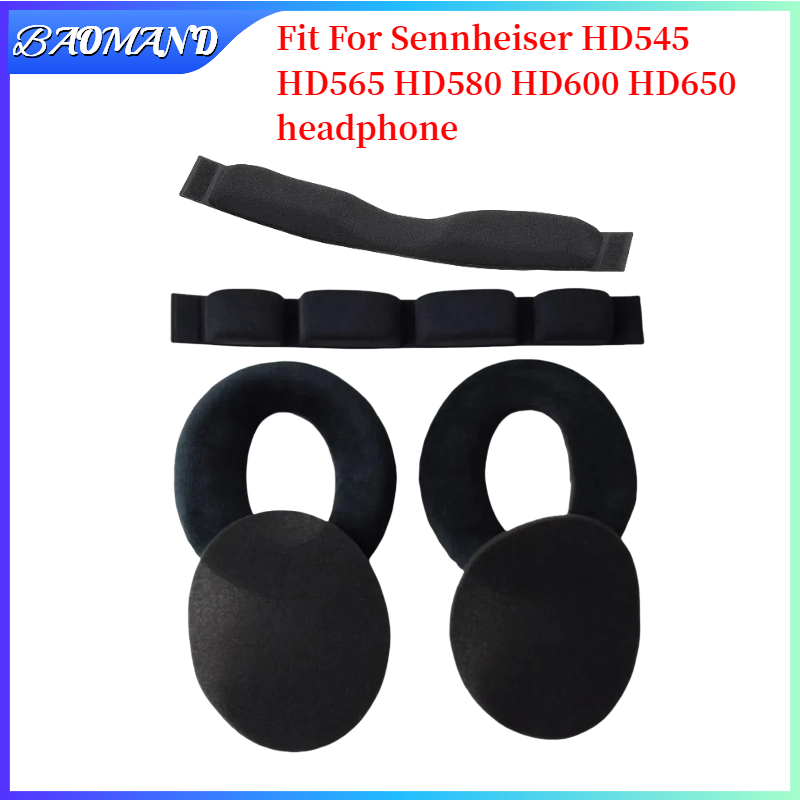 BAOMAND For Sennheiser HD545 HD565 HD580 HD600 HD650 Headset Headphones Leather Sleeve Earphone Earmuff Replacement Earpads