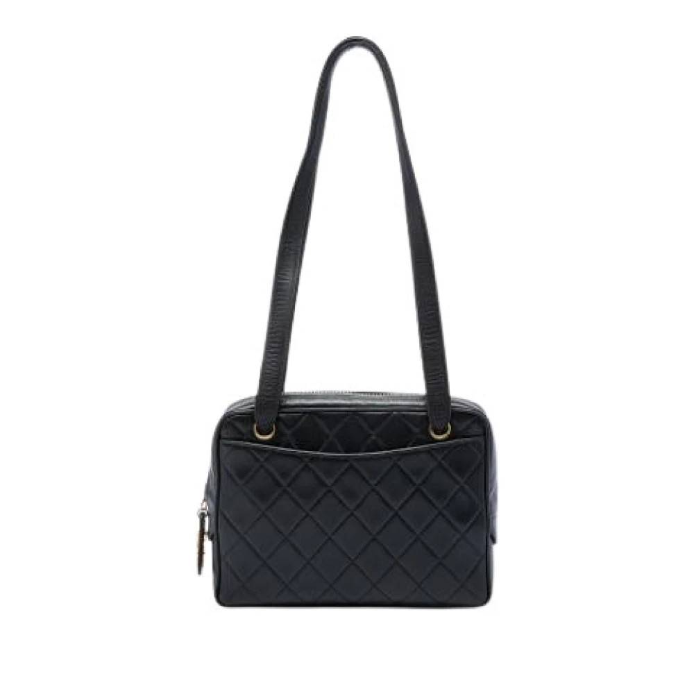Chanel Vintage Pre-owned quiltet skuldertaske i lammeskind - Vintage - Dame - Sort - ONE SIZE - Uld
