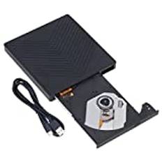 Extern CD DVD-enhet, 6 i 1 USB C Bärbar DVD-spelare Optisk Enhet HUB CD-brännare, Ultratunn USB Typ C Extern CD-brännare för Bärbar Stationär PC, Plug And Play